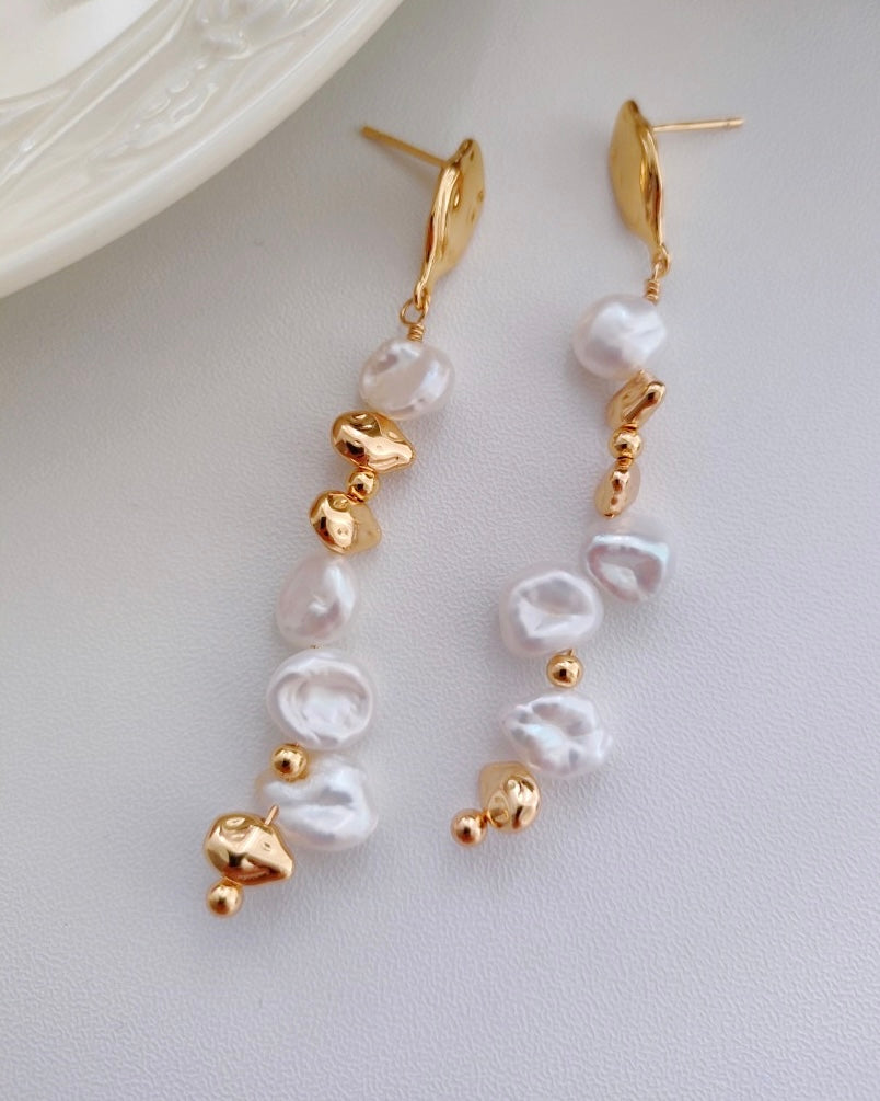 Baroque Pearl Dangle Earrings