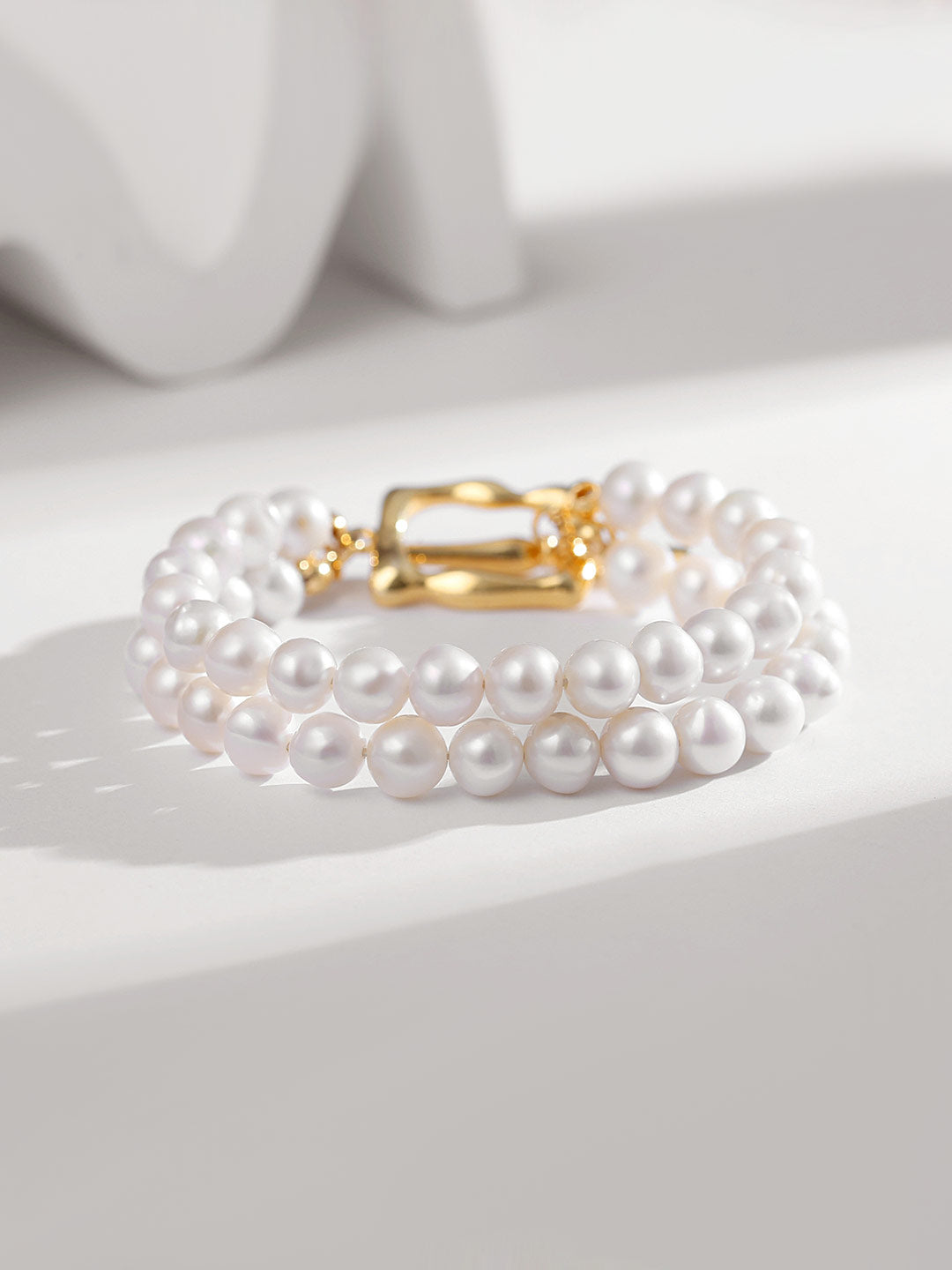 Double-Strand Freshwater Pearl Bracelet