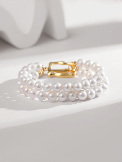 Double-Strand Freshwater Pearl Bracelet