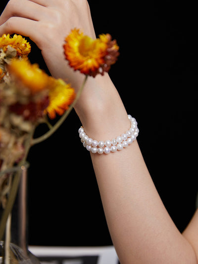 Double-Strand Freshwater Pearl Bracelet