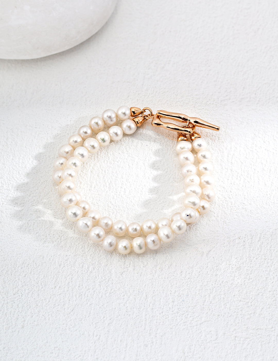 Double-Strand Freshwater Pearl Bracelet