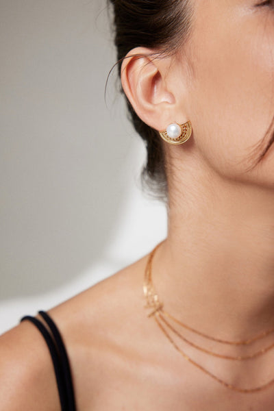 Gold Half-moon Earrings