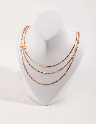 Triple-Layer Gold Chain Necklace