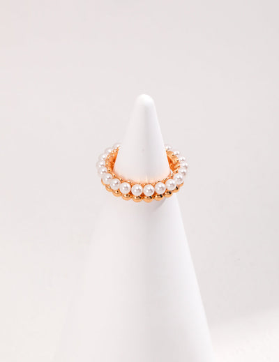 gold open-band pearl ring