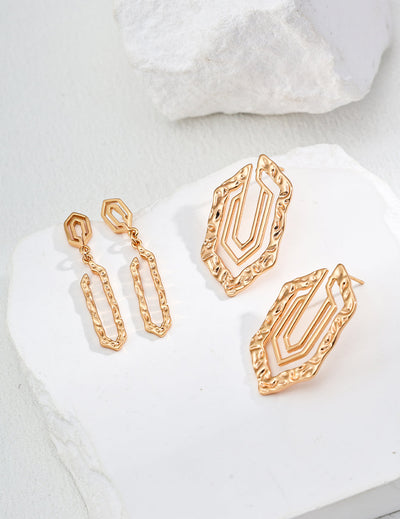 Textured Geometric Statement Earrings