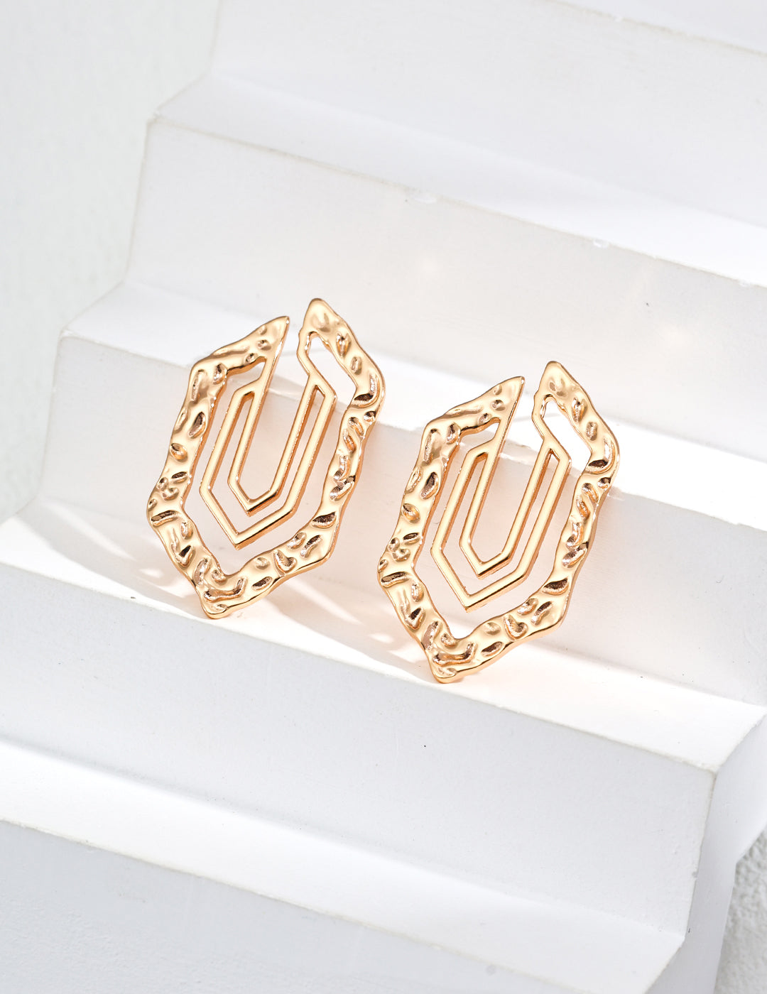 Textured Geometric Statement Earrings