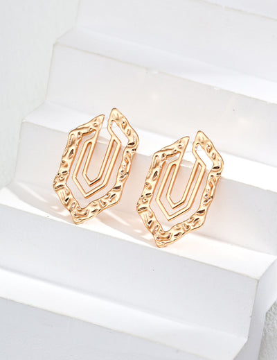 Textured Geometric Statement Earrings