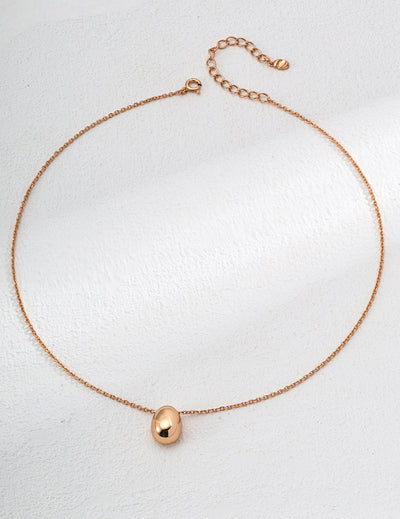 Minimalist Gold Oval Pendant Necklace