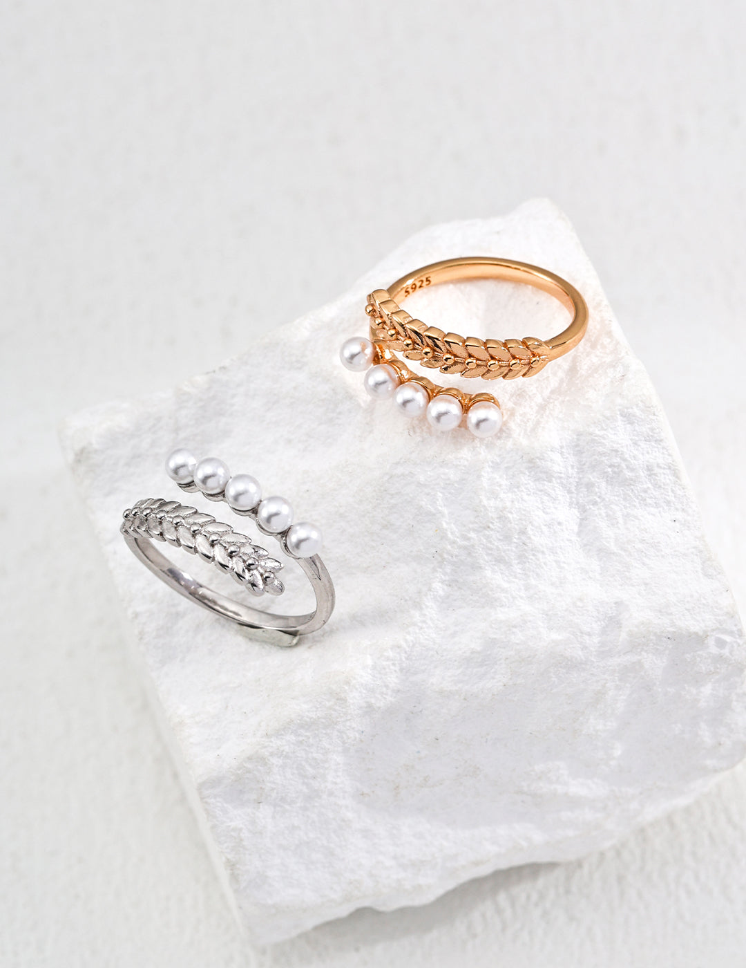 Layered Pearl Charm Ring