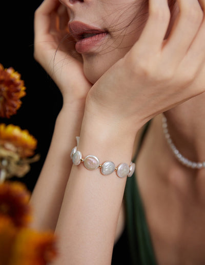 Lustrous Coin Pearl Bracelet