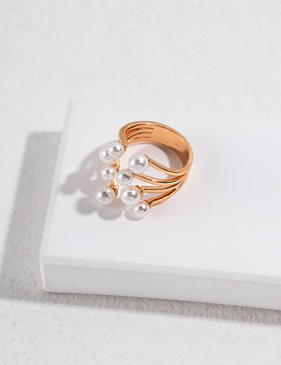 Clustered Pearl Statement Ring