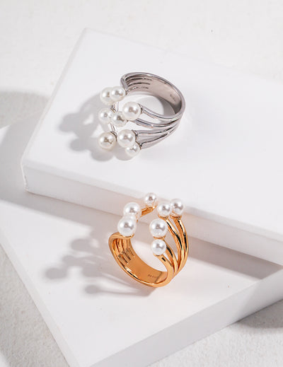 Clustered Pearl Statement Ring