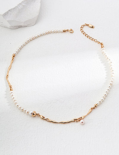 Freshwater Pearl Asymmetric Choker Necklace