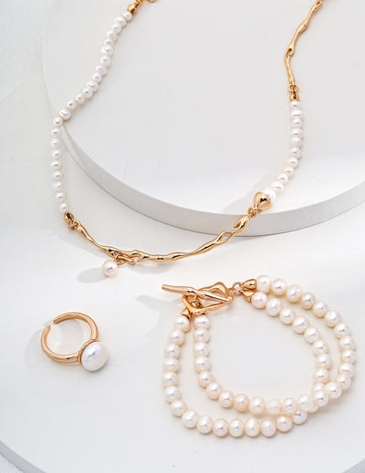 Freshwater Pearl Asymmetric Choker Necklace